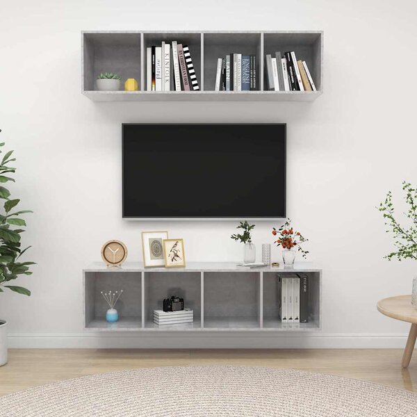 Nástěnné TV skříňky 2 ks betonově šedé dřevotříska 3079785