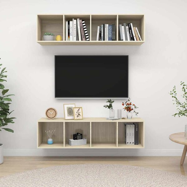 Nástěnné TV skříňky 2 ks dub sonoma kompozitní dřevo 3079784