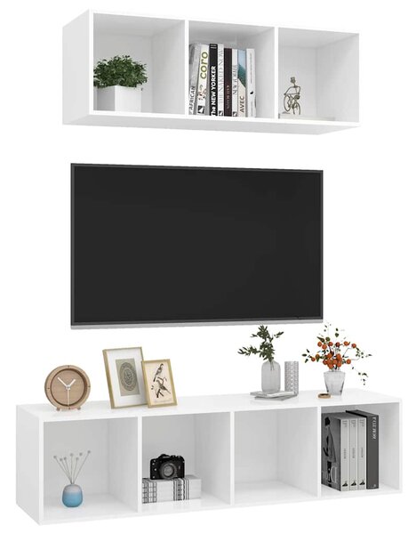 2dílná sada TV skříněk bílá dřevotříska 3079790