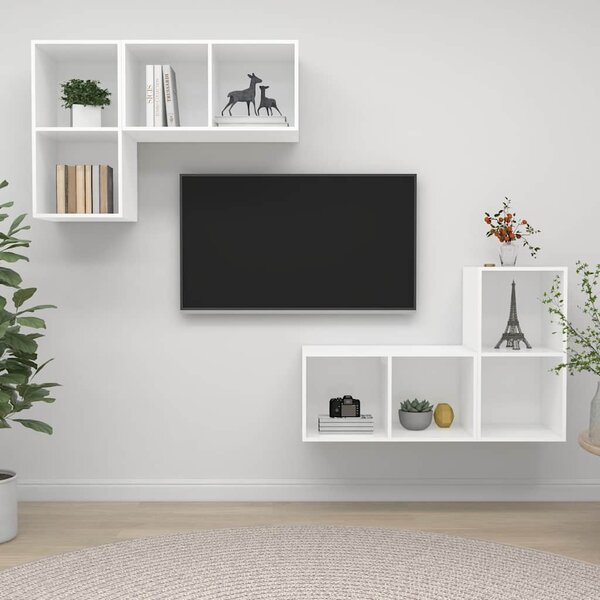 Nástěnné TV skříňky 4 ks bílé kompozitní dřevo 3079835