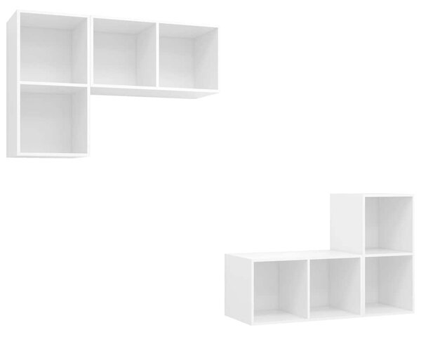 Nástěnné TV skříňky 4 ks bílé kompozitní dřevo 3079835