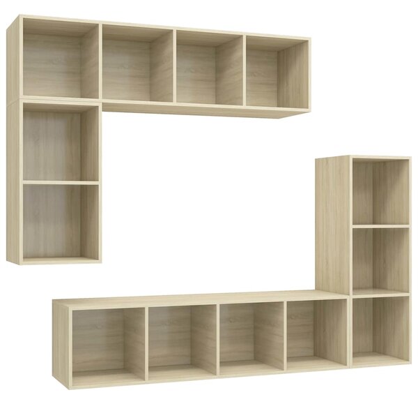 4dílný set TV skříněk dub sonoma kompozitní dřevo 3079820