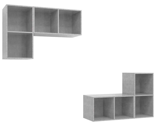 Nástěnné TV skříňky 4 ks betonově šedé kompozitní dřevo 3079839