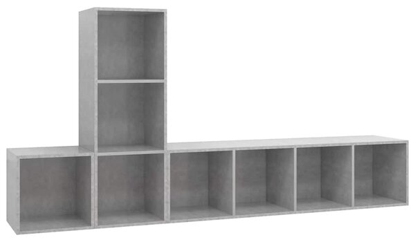 3dílný set TV skříněk betonově šedý dřevotříska 3079830
