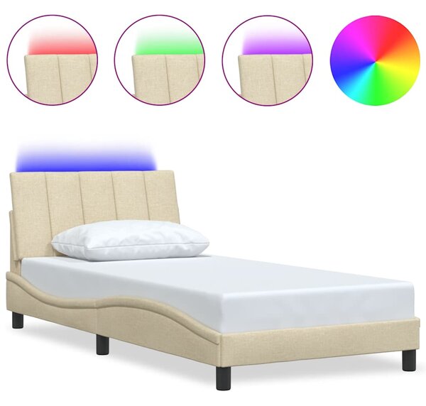 Rám postele bez matrace Hanko krémová 100 x 200 cm textil 3310445
