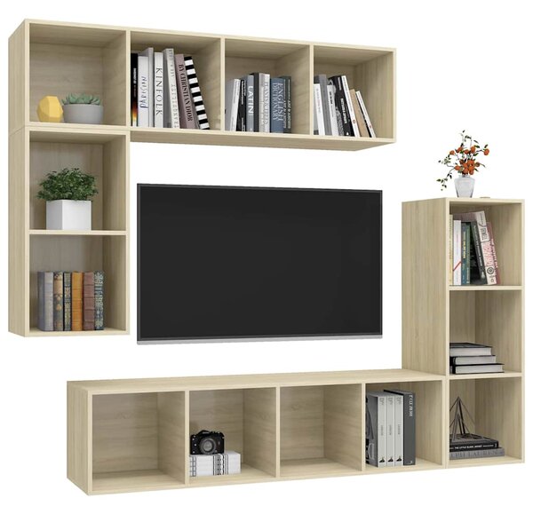 4dílný set TV skříněk dub sonoma kompozitní dřevo 3079820