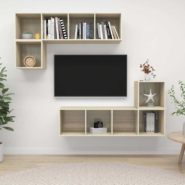 4dílný set TV skříněk dub sonoma kompozitní dřevo 3079811