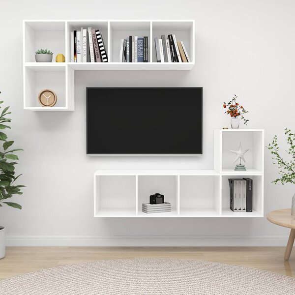 4dílná sada TV skříněk bílá dřevotříska 3079808
