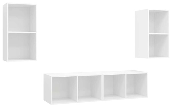 Nástěnné TV skříňky 4 ks bílé kompozitní dřevo 3079871