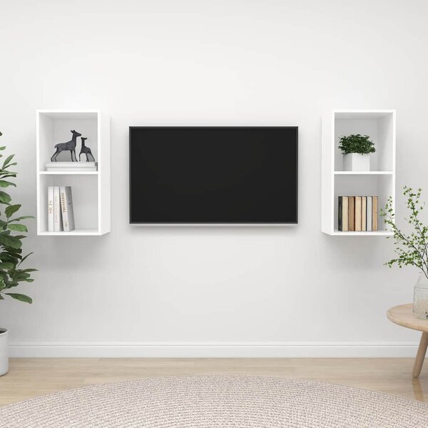Nástěnné TV skříňky 2 ks bílé kompozitní dřevo 3079844