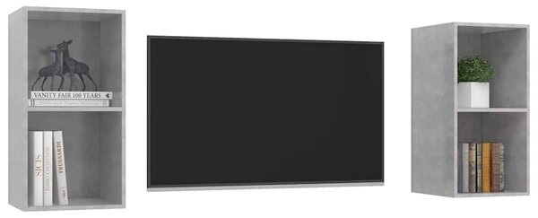 Nástěnné TV skříňky 2 ks betonově šedé kompozitní dřevo 3079848