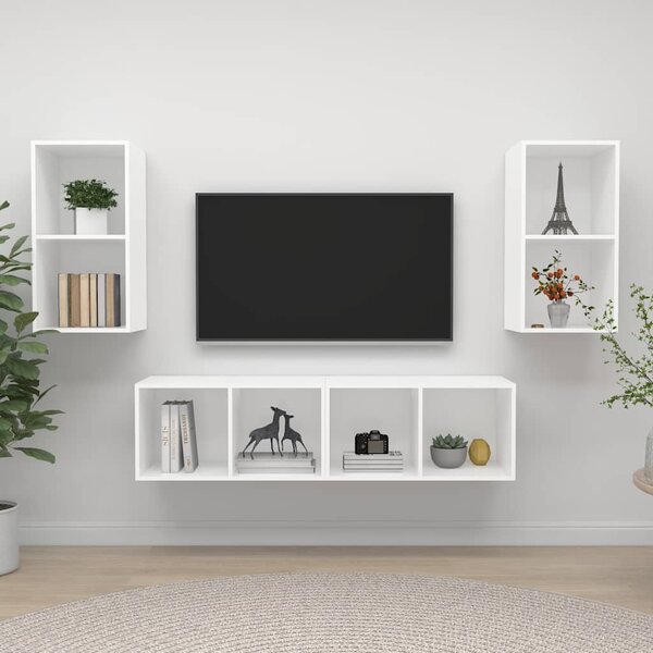 Nástěnné TV skříňky 4 ks bílé kompozitní dřevo 3079871