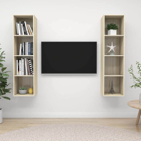 Nástěnné TV skříňky 2 ks dub sonoma kompozitní dřevo 3079865