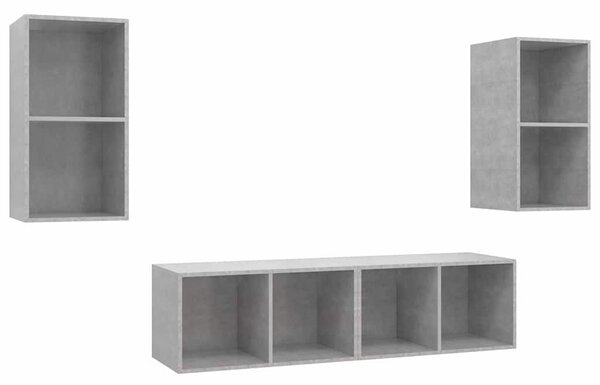 Nástěnné TV skříňky 4 ks betonově šedé kompozitní dřevo 3079875