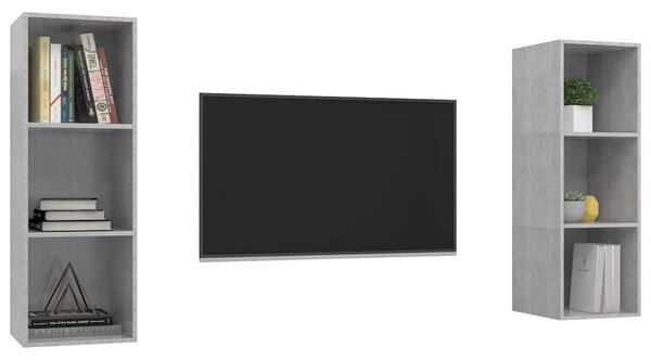Nástěnné TV skříňky 2 ks betonově šedé dřevotříska 3079857
