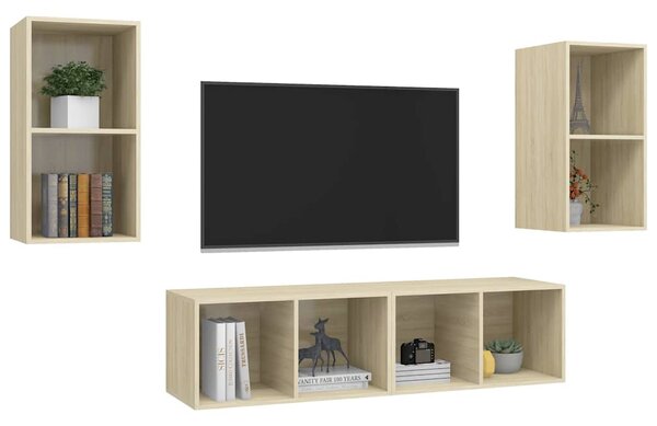 Nástěnné TV skříňky 4 ks dub sonoma kompozitní dřevo 3079874
