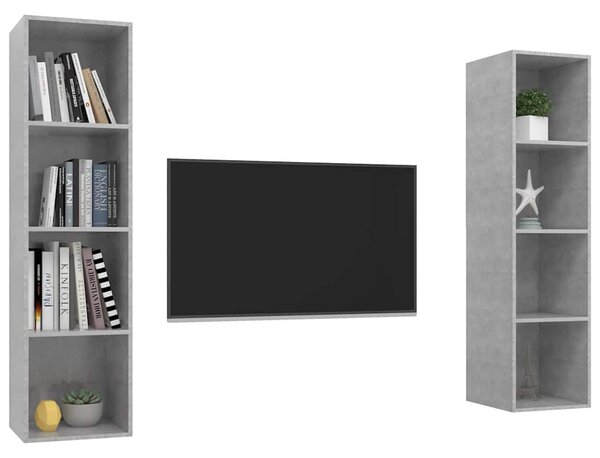 Nástěnné TV skříňky 2 ks betonově šedé dřevotříska 3079866
