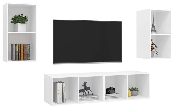 Nástěnné TV skříňky 4 ks bílé kompozitní dřevo 3079871