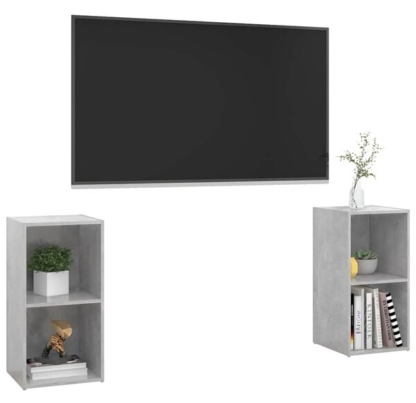 TV skříňky 2 ks betonově šedé 72x35x36,5 cm kompozitní dřevo 3079902