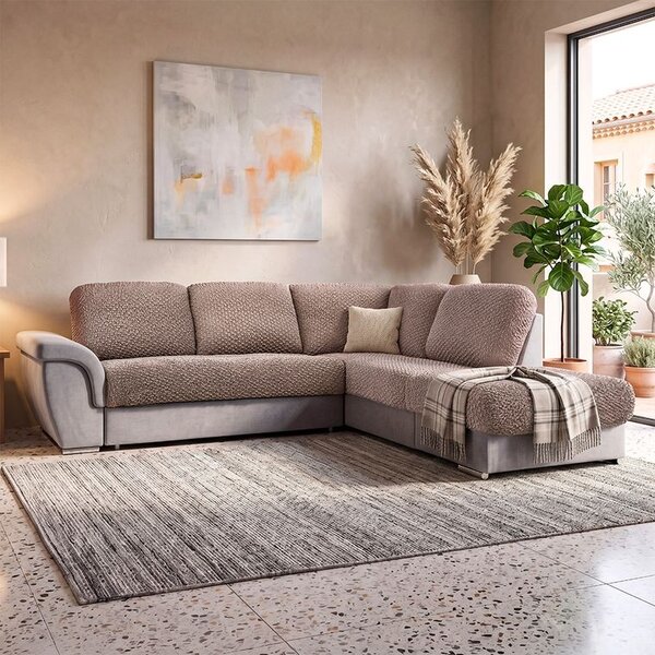 Bielastické potahy MODULO oříškové sedák S (40-59 cm x 50-80 cm)