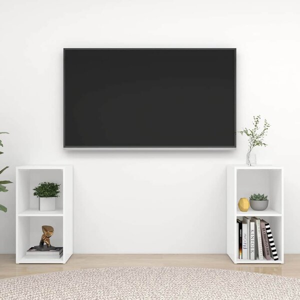 TV skříňky 2 ks bílé 72 x 35 x 36,5 cm kompozitní dřevo 3079898