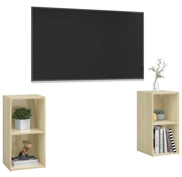 TV skříňky 2 ks dub sonoma 72 x 35 x 36,5 cm kompozitní dřevo 3079901