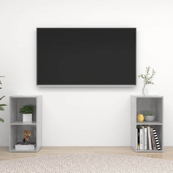 TV skříňky 2 ks betonově šedé 72x35x36,5 cm kompozitní dřevo 3079902