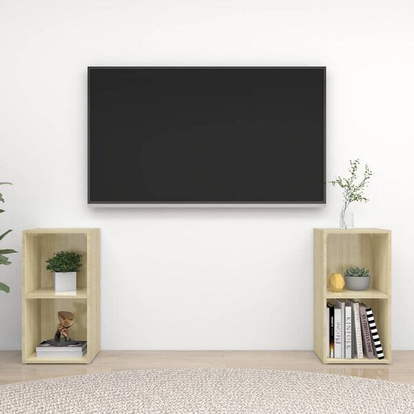 TV skříňky 2 ks dub sonoma 72 x 35 x 36,5 cm kompozitní dřevo 3079901