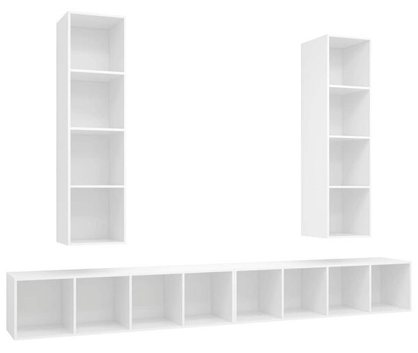 Nástěnné TV skříňky 4 ks bílé kompozitní dřevo 3079889