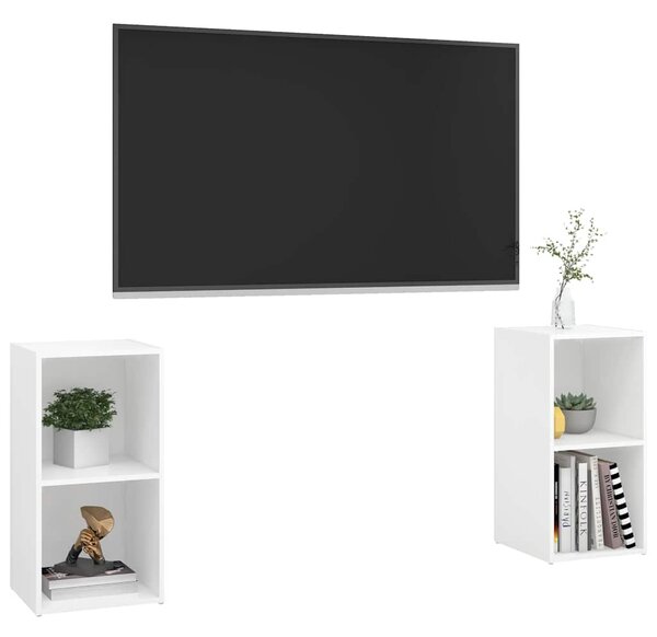 TV skříňky 2 ks bílé 72 x 35 x 36,5 cm kompozitní dřevo 3079898
