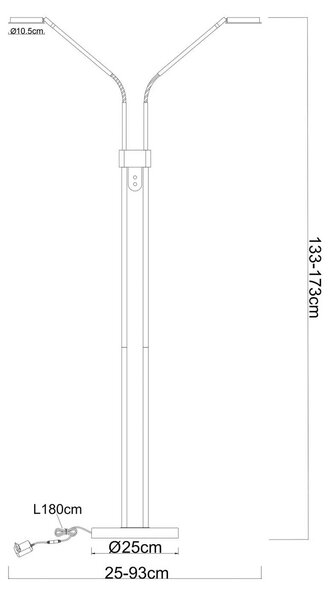 Globo LED stojací lampa Silvio, 2 žárovky, nikl, stmívatelné, stmívatelný, Hliník / šedá / zinek, Obývací pokoj / jídelna, kov
