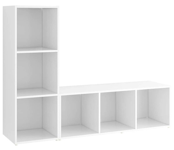 TV skříňky 2 ks bílé 107 x 35 x 37 cm dřevotříska 3079934