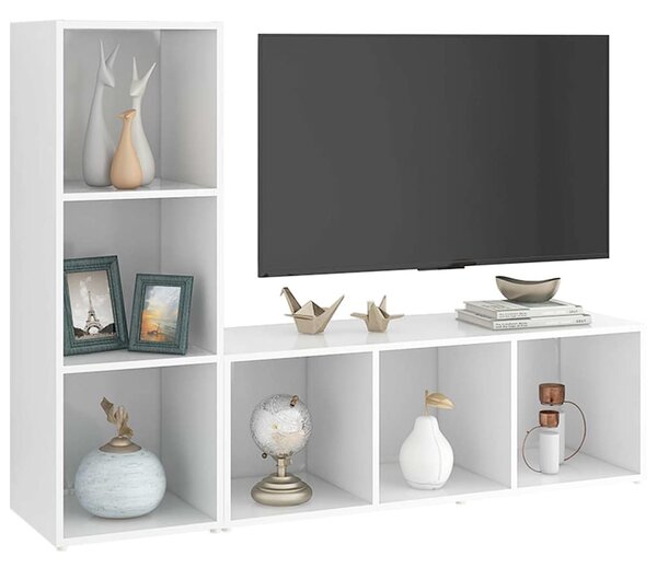 TV skříňky 2 ks bílé 107 x 35 x 37 cm dřevotříska 3079934