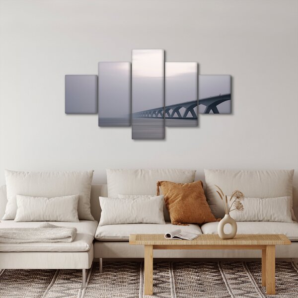 Obraz mostu v mlze (125x70 cm)