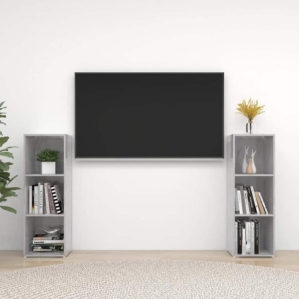 TV skříňky 2 ks betonově šedé 107 x 35 x 37 cm dřevotříska 3079911