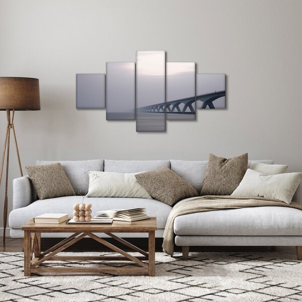 Obraz mostu v mlze (125x70 cm)