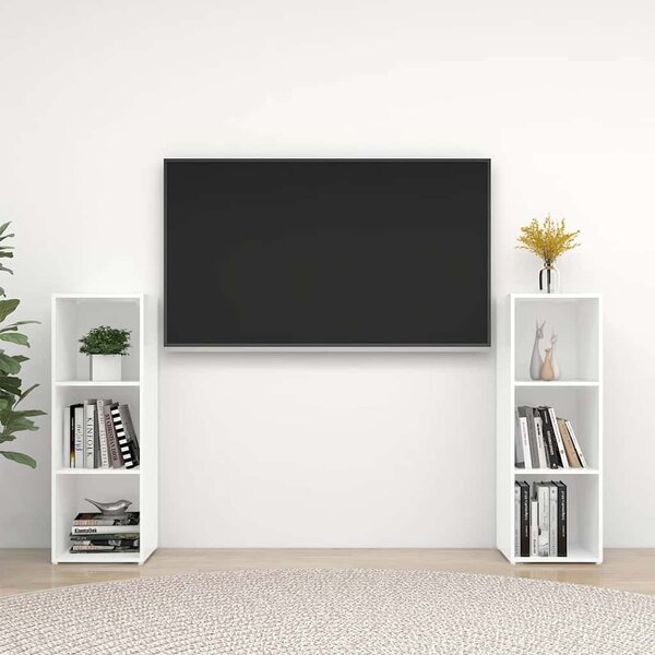 TV skříňky 2 ks bílé 107 x 35 x 37 cm dřevotříska 3079907