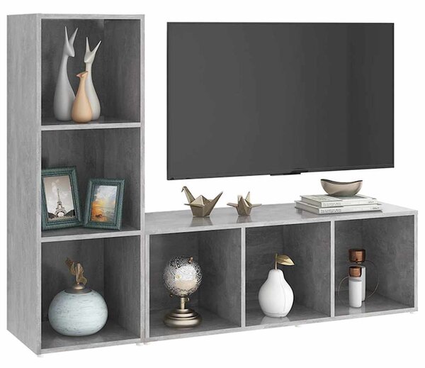 TV skříňky 2 ks betonově šedé 107 x 35 x 37 cm dřevotříska 3079938