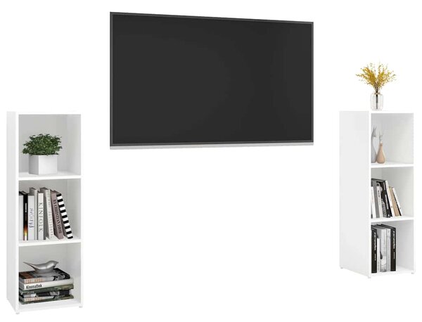 TV skříňky 2 ks bílé 107 x 35 x 37 cm dřevotříska 3079907