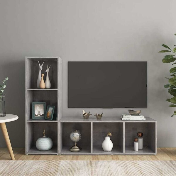 TV skříňky 2 ks betonově šedé 107 x 35 x 37 cm dřevotříska 3079938