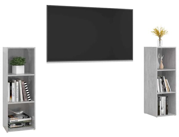 TV skříňky 2 ks betonově šedé 107 x 35 x 37 cm dřevotříska 3079911