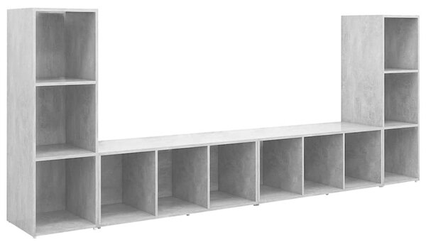 TV skříňky 4 ks betonově šedé 107 x 35 x 37 cm dřevotříska 3080037