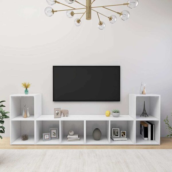 TV skříňky 4 ks bílé 72 x 35 x 36,5 cm kompozitní dřevo 3079970
