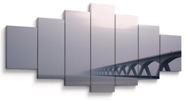 Obraz mostu v mlze (210x100 cm)