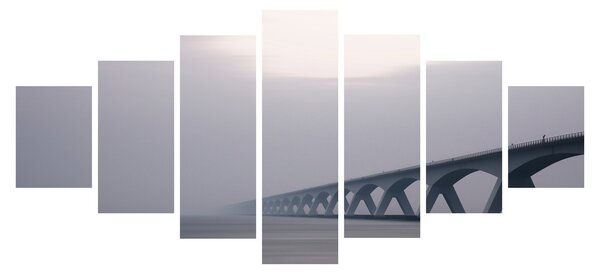 Obraz mostu v mlze (210x100 cm)