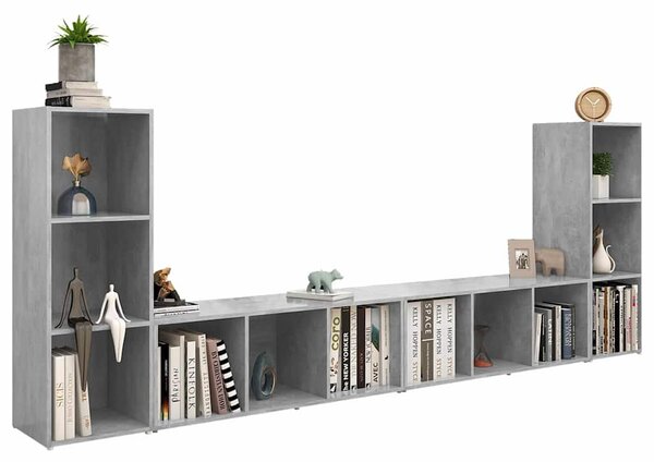 TV skříňky 4 ks betonově šedé 107 x 35 x 37 cm dřevotříska 3080037