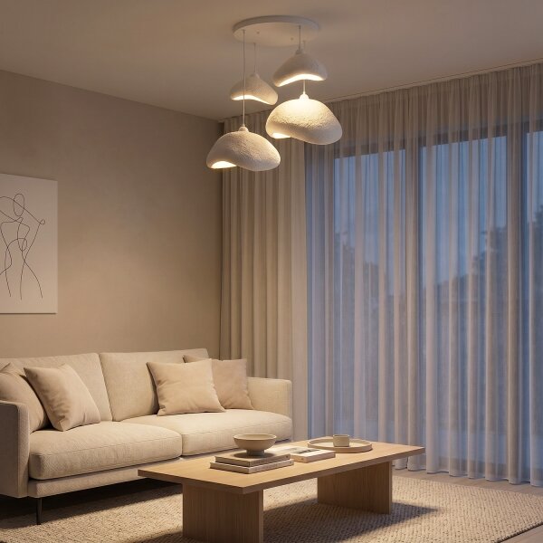 Brilagi - Lustr na lanku WABI SABI 4xE27/40W/230V pr. 90 cm bílá
