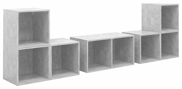 6dílný set TV skříněk betonově šedý kompozitní dřevo 3080055