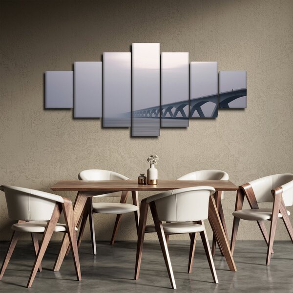 Obraz mostu v mlze (210x100 cm)