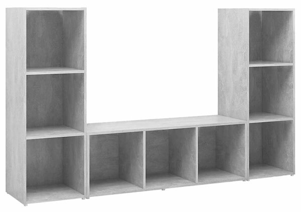 TV skříňky 3 ks betonově šedé 107 x 35 x 37 cm dřevotříska 3079965